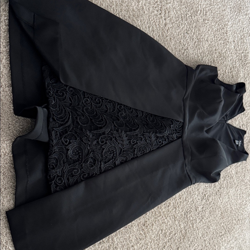 Aidan by Aidan Mattox Black Mini Dress with Lace